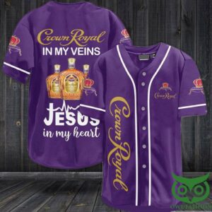 Crown royal in my veins Jesus in my heart Baseball Jersey Shirt - Gift Men Women