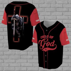 Custom Name Jesus The Warrior The child of God 3D Baseball Jersey Size - Gift Men Women