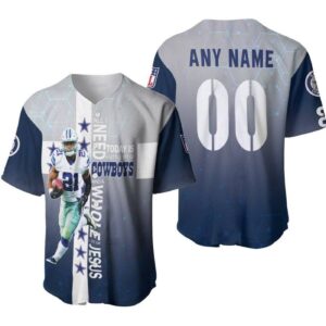 Dallas Cowboys All I Need Today Is A Little Bit Of Cowboys And A Whole Lot Of Jesus Designed Allover Gift With Custom Name Number For Cowboys Fans Baseball Jersey BJ2098 - Gift Men Women