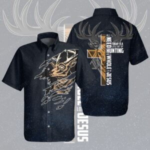 Deer Hunting Shirt Deer Hunting A Whole Lot Of Jesus Hawaiian Shirt 2025