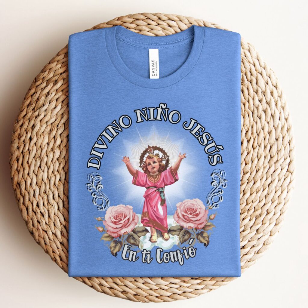 Divino Nino Jesus Tee: Divine Holy Child Jesus Tshirt Catholic Christian Clothing Divino Nino Jesus Tee: Divine Holy Child Jesus Tshirt Catholic Christian Clothing