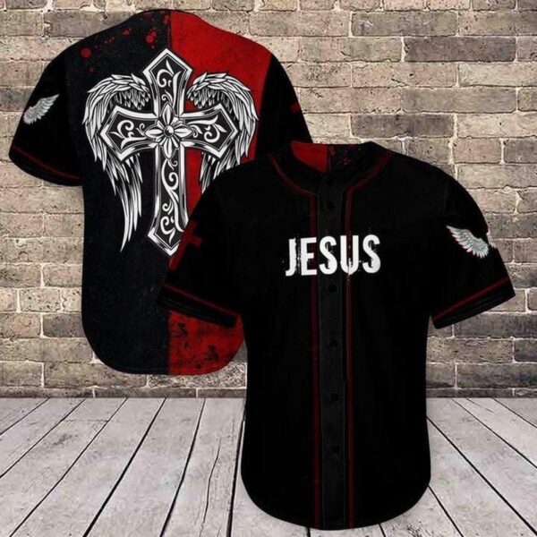 Faith Cross Wing Of Jesus Baseball Tee Jersey Shirt Printed 3D – Gift Men Women