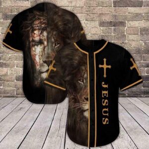Faith, Jesus And Lion 3D Baseball Jersey - Gift Men Women