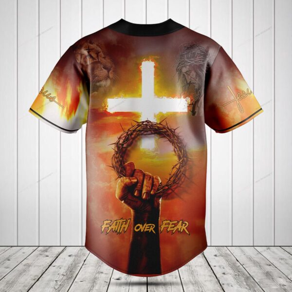 Faith Over Fear Jesus Signature Baseball Jersey Shirt – Gift Men Women