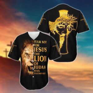 Fearless Triumph Lion of Judah 3D Baseball Jersey - Gift for Men & Women