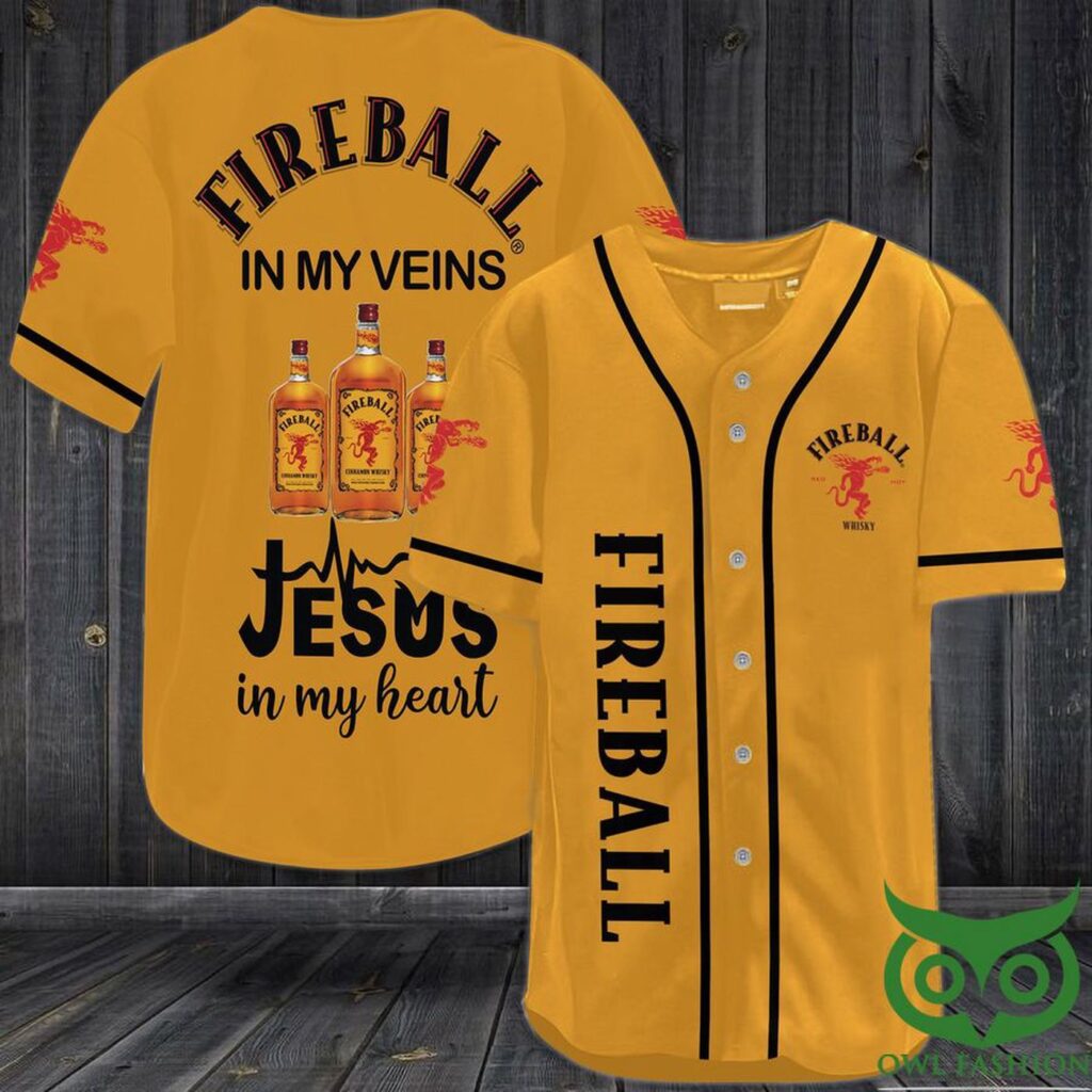 Fireball in my veins Jesus in my heart Baseball Jersey Shirt – Gift Men Women Fireball in my veins Jesus in my heart Baseball Jersey Shirt – Gift Men Women