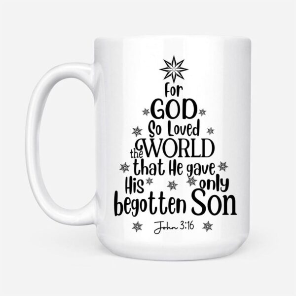 For God so loved the world John 3:16 Christian Christmas coffee mug