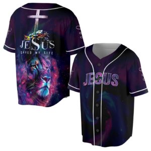 Galaxy Constellation Lion Jesus Save My Life Baseball Jersey - Gift Men Women