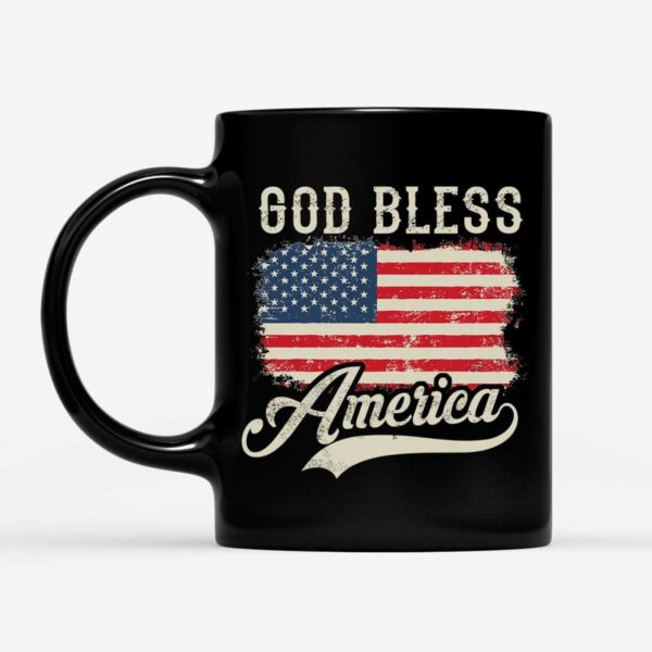 God Bless America, American Flag, Christian Patriotic Coffee Mug