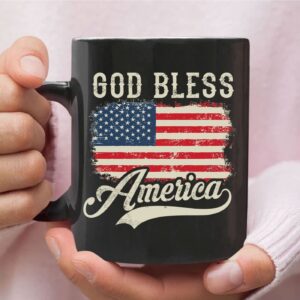 God Bless America, American Flag, Christian Patriotic Coffee Mug