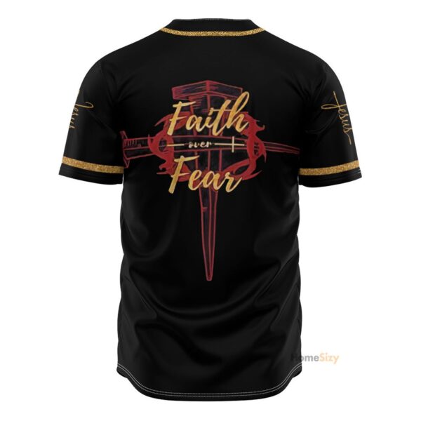 God Jesus Faith Over Fear – Baseball Jersey – Gift Men Women