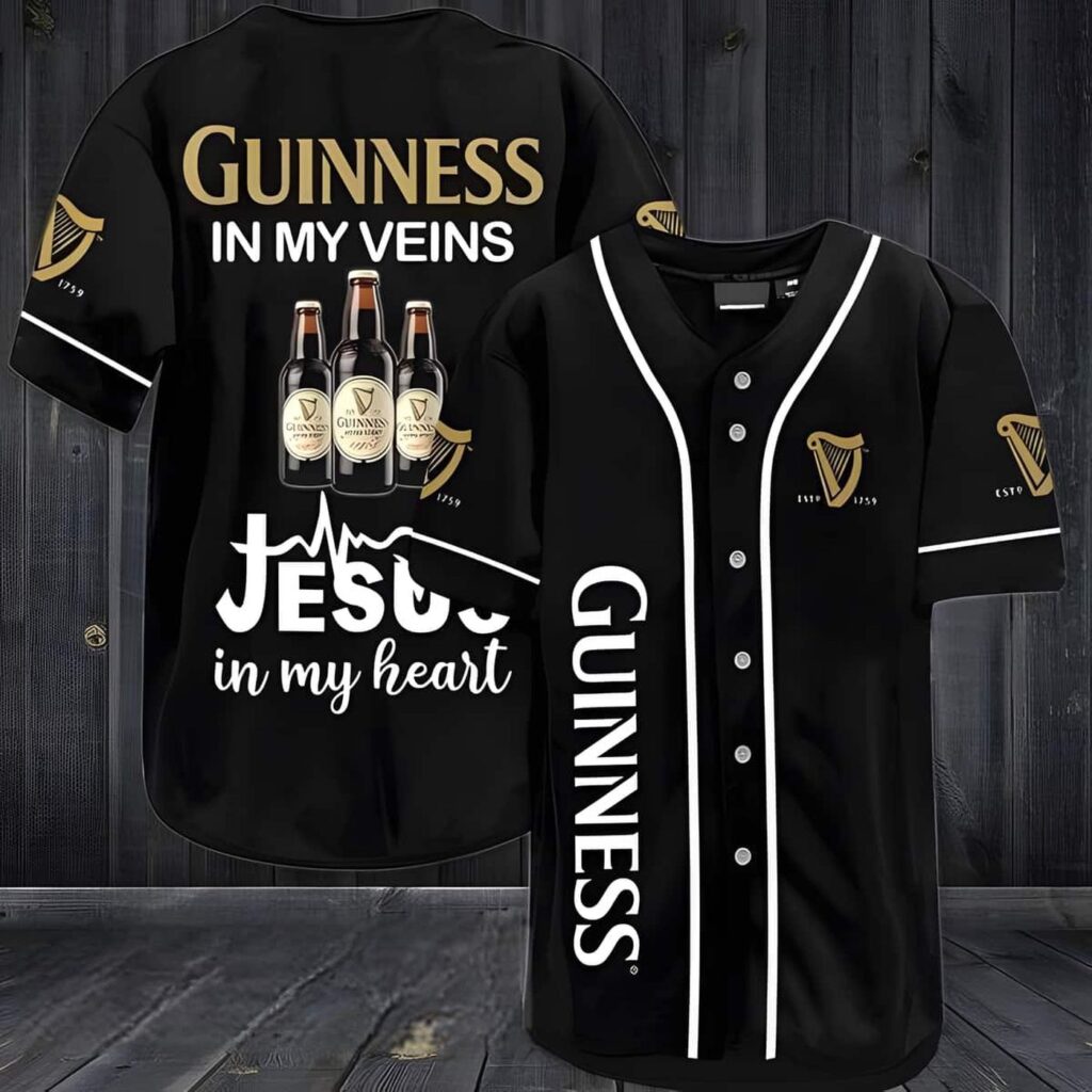 Guinness In My Veins Baseball Jersey Jesus In My Heart, Beer Baseball Jersey Gift For Men Women, Guinness Beer Fan Gift Idea – Gift Men Women Guinness In My Veins Baseball Jersey Jesus In My Heart, Beer Baseball Jersey Gift For Men Women, Guinness Beer Fan Gift Idea – Gift Men Women