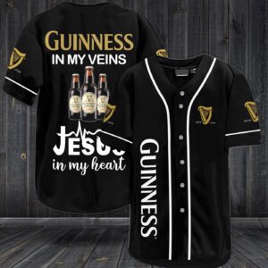 Guinness In My Veins Jesus In My Heart Baseball Jersey - Gift Men Women