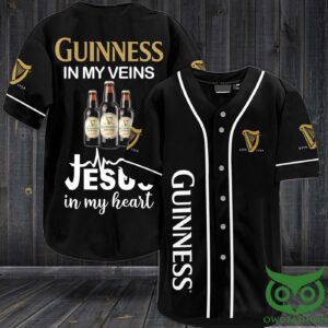 Guinness in my veins Jesus in my heart Baseball Jersey Shirt - Gift Men Women