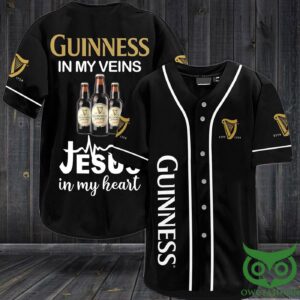 Guinness in my veins Jesus in my heart Baseball Jersey Shirt - Gift Men Women