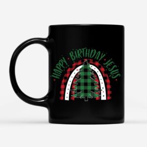 Happy Birthday Jesus Christmas tree coffee mug 1