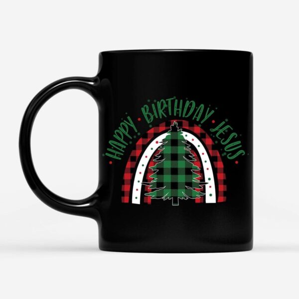 Happy Birthday Jesus Christmas tree coffee mug