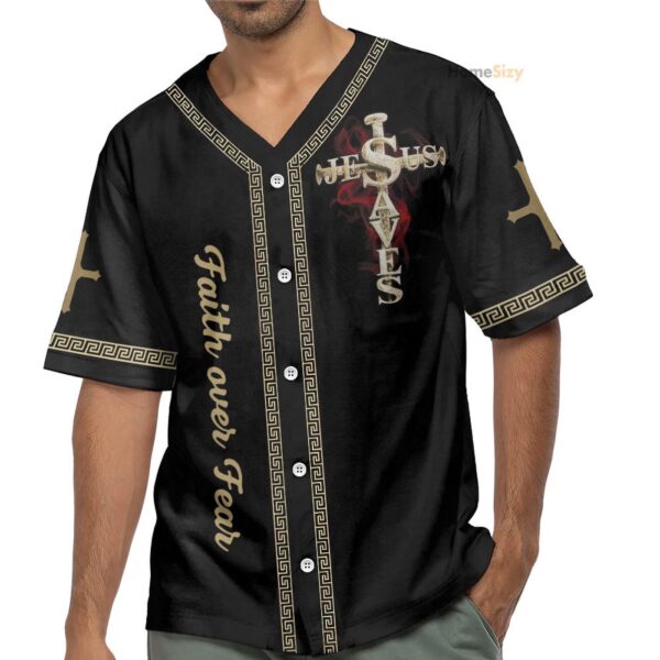 Holiday Jesus Faith Over Fear – Baseball Jersey – Gift Men Women