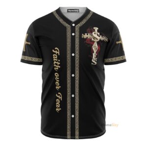 Holiday Jesus Faith Over Fear - Baseball Jersey - Gift Men Women 1
