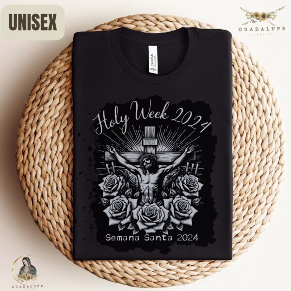 Holy Week Jesus Crucifixion Tee: Catholic Christian Short Sleeve Shirt for Religious & Sentimental Gifts