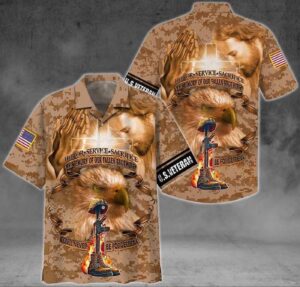 Honor The Fallen, Service U.S Veteran and Jesus Aloha Hawaiian Shirts  - Gift Men Women Days