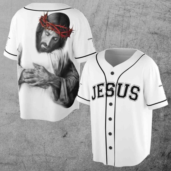 Hug of Jesus God’s Love Belive In God Baseball Jersey – Gift Men Women