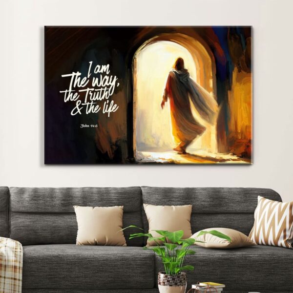 I Am The Way The Truth And The Life, Jesus Tomb, John 14:6 Wall Art Canvas