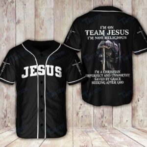 I'm On Team Jesus Baseball Tee Jersey Shirts 3D Printed - - Gift Men Women