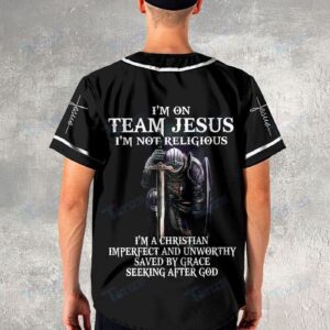 I'm On Team Jesus Baseball Tee Jersey Shirts 3D Printed - - Gift Men Women 3