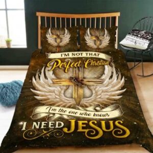 I Need Jesus Quilt Bedding Set 3