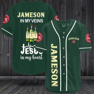 Jameson In My Veins Jesus In My Heart Baseball Jersey - Gift Men Women