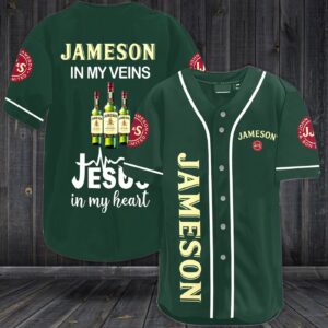 Jameson In My Veins Jesus In My Heart Baseball Jersey – Green - Gift Men Women