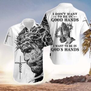Jesus Aloha Shirt, I Want To Be In God's Hand Jesus Hawaiian Shirt, Hawaii Shirt Men, Aloha Shirt