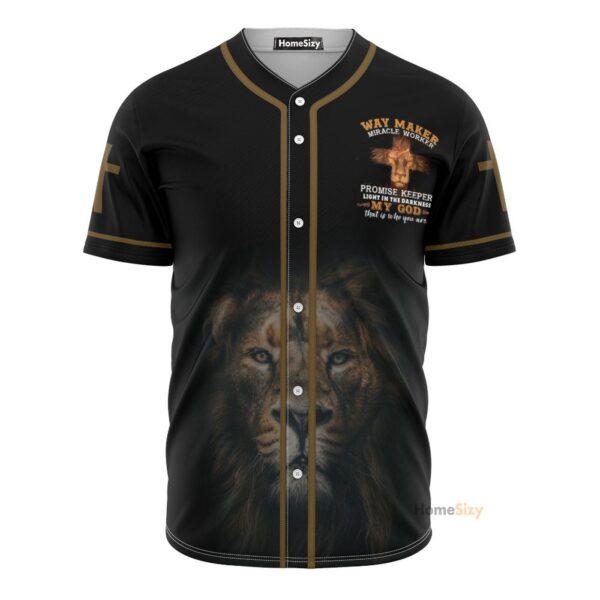 Jesus And Lion Way Maker Miracle Worker – Baseball Jersey – Gift Men Women