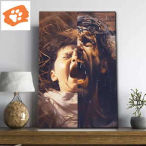Jesus As A Baby And On The Cross Wall Art Canvas