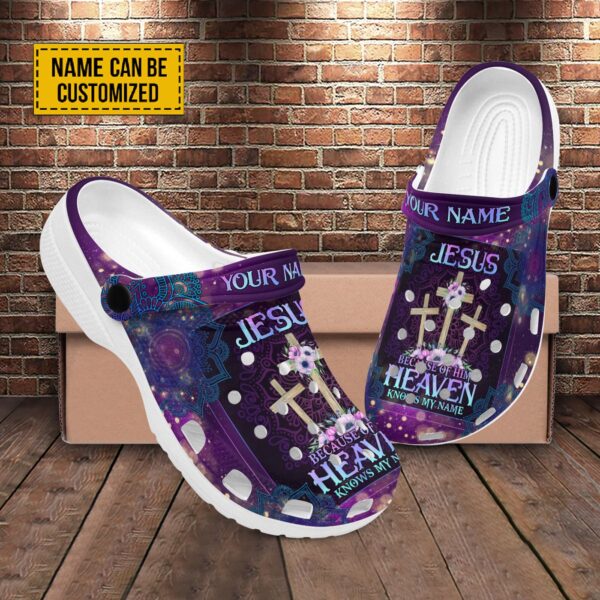 Customized Unisex Jesus Clogs Shoes – Gift for Jesus Lovers Personalized Purple Heaven Name Clogs