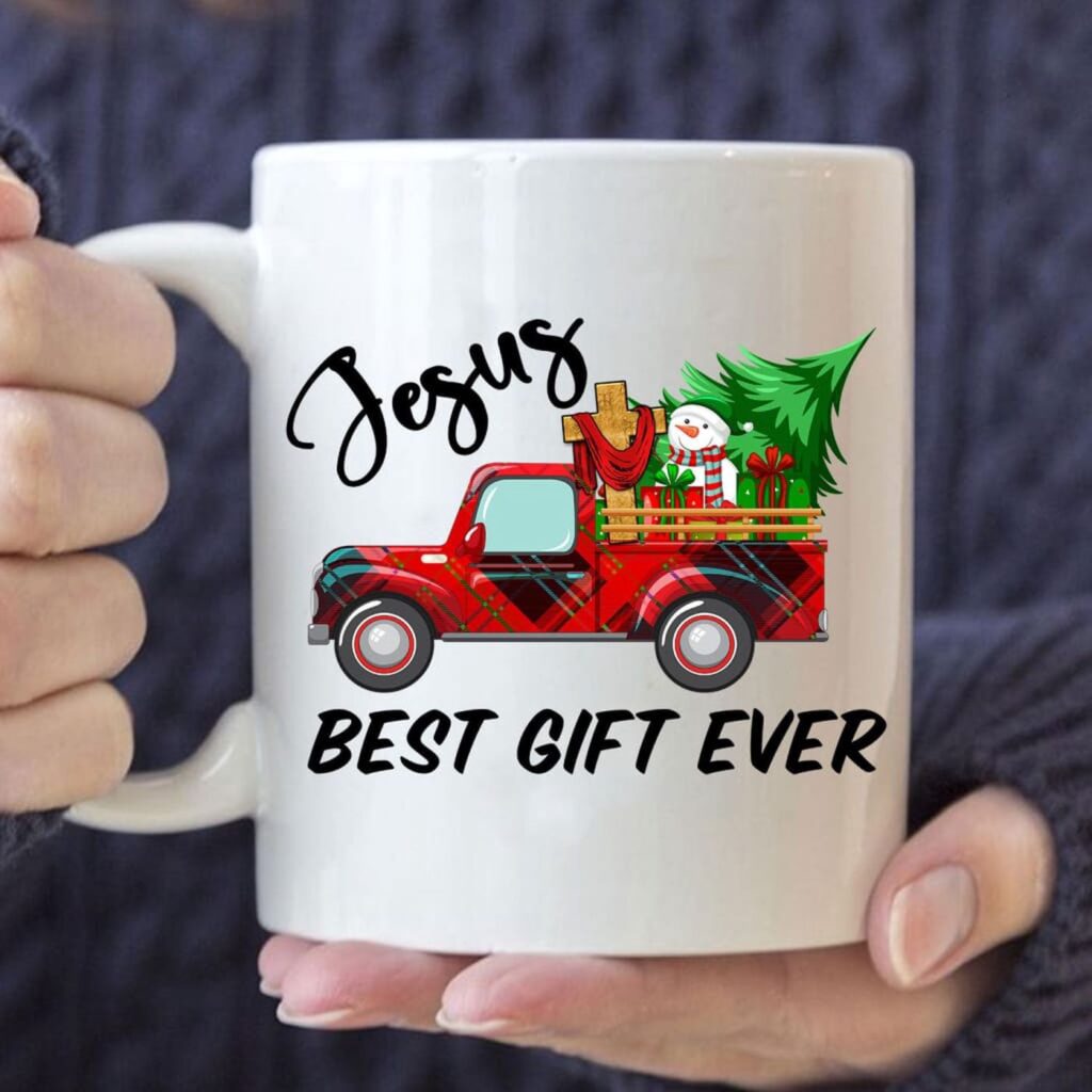 Jesus best gift ever Red truck Christmas coffee mug Jesus best gift ever Red truck Christmas coffee mug