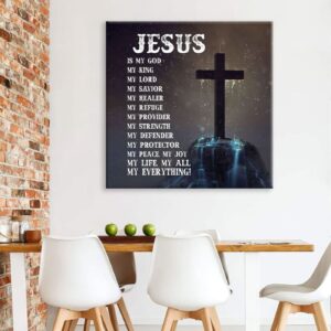 Jesus Canvas: Jesus Is My Everything Christian Wall Art Decor 1