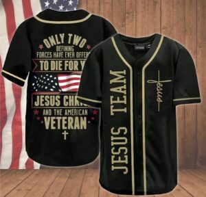 Jesus Christ And The American Veteran Baseball Jersey For God - Gift Men Women