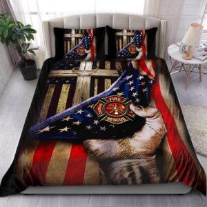 Jesus Christ Proud American Firefighter Bedding Set DQB08072002-TQH