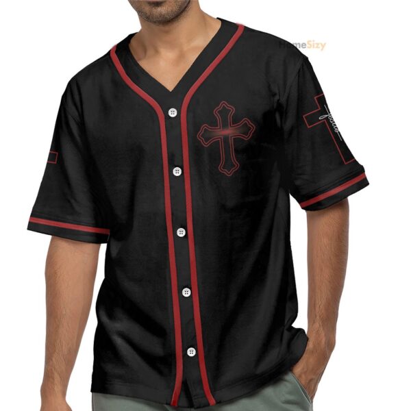 Jesus Cross Black And Red – Baseball Jersey – Gift Men Women