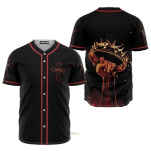 Jesus Cross Black And Red - Baseball Jersey - Gift Men Women