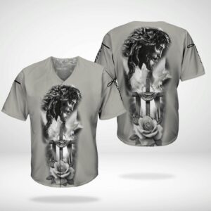 Jesus Cross Roses Christian Baseball Jersey - Gift Men Women