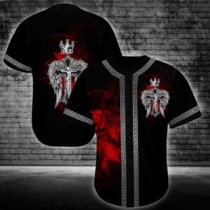 Jesus Crown And Wings Baseball Jersey - Gift Men Women