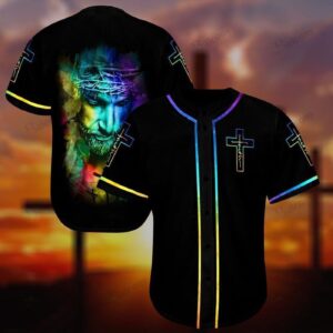 Jesus Faith Black Baseball Jersey For God - Gift Men Women