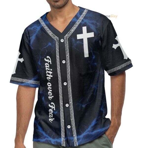 Jesus Faith Over Fear – Baseball Jersey – Gift Men Women