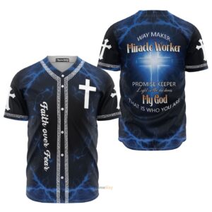 Jesus Faith Over Fear - Baseball Jersey - Gift Men Women