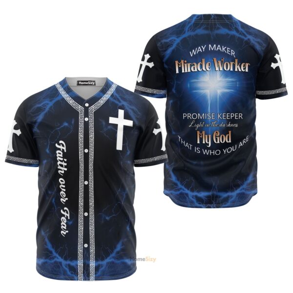 Jesus Faith Over Fear – Baseball Jersey – Gift Men Women