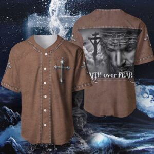 Jesus Faith Over Fear Baseball Shirt 012 - Gift Men Women