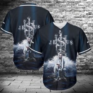 Jesus give the hand Ocean Wave Baseball Jersey Shirt - Gift Men Women